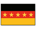Fanflagge Deutschland mit 5 Sternen
 (150 x 90 cm) kaufen bestellen Shop Fahne Flagge