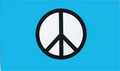 Friedensfahne blau mit PEACE-Zeichen (150 x 90 cm) kaufen
