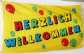 Flagge Herzlich Willkommen - Ballons
 (150 x 90 cm) kaufen bestellen Shop