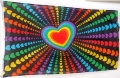 Bild der Flagge "Regenbogenfahne Herzen (LGBTQ Pride) (150 x 90 cm)"