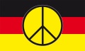Friedensfahne Deutschland mit PEACE-Zeichen (150 x 90 cm) kaufen