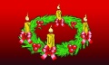 Bild der Flagge "Flagge Weihnachten - Adventskranz (150 x 90 cm)"