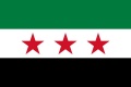 Flagge Syrien (ab 2024, mit 3 roten Sternen) im Querformat (Glanzpolyester) kaufen