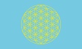 Bild der Flagge "Flagge Blume des Lebens in blau (150 x 90 cm)"
