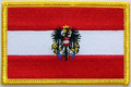 Aufnäher Flagge Österreich mit Adler
 (8,5 x 5,5 cm) kaufen bestellen Shop