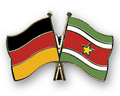Bild der Flagge "Freundschafts-Pin Deutschland - Surinam"