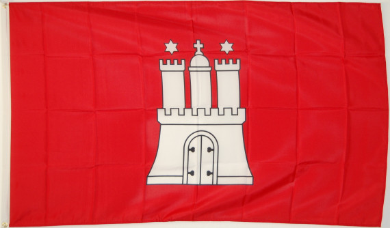 Bild von Landesfahne Hamburg-Fahne Landesfahne Hamburg-Flagge im Fahnenshop bestellen