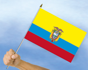 Bild von Stockflaggen Ecuador  (45 x 30 cm)-Fahne Stockflaggen Ecuador  (45 x 30 cm)-Flagge im Fahnenshop bestellen
