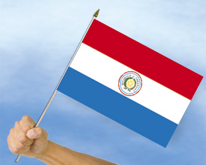 Bild von Stockflaggen Paraguay  (45 x 30 cm)-Fahne Stockflaggen Paraguay  (45 x 30 cm)-Flagge im Fahnenshop bestellen