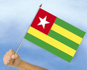 Bild von Stockflaggen Togo  (45 x 30 cm)-Fahne Stockflaggen Togo  (45 x 30 cm)-Flagge im Fahnenshop bestellen