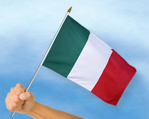 Bild von Stockflaggen Italien  (45 x 30 cm)-Fahne Stockflaggen Italien  (45 x 30 cm)-Flagge im Fahnenshop bestellen
