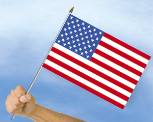Bild von Stockflaggen USA  (45 x 30 cm)-Fahne Stockflaggen USA  (45 x 30 cm)-Flagge im Fahnenshop bestellen