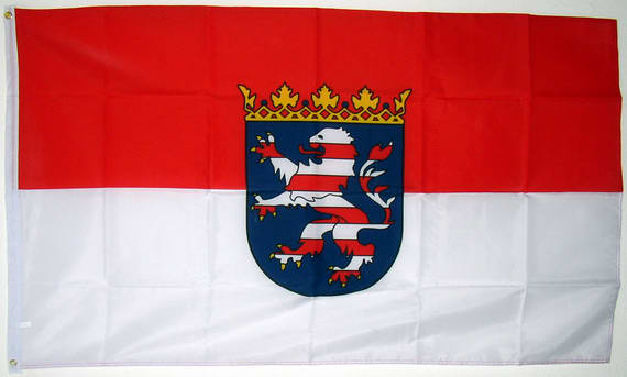 Bild von Landesfahne Hessen  (250 x 150 cm)-Fahne Landesfahne Hessen  (250 x 150 cm)-Flagge im Fahnenshop bestellen