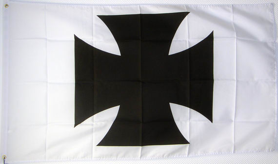 Bild von Weiße Flagge mit eisernem Kreuz-Fahne Weiße Flagge mit eisernem Kreuz-Flagge im Fahnenshop bestellen
