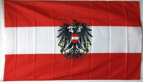 Bild von Flagge Österreich mit Adler-Fahne Österreich mit Adler-Flagge im Fahnenshop bestellen