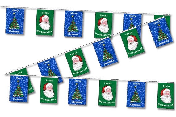 Bild von Flaggenkette Weihnachten 15m-Fahne Flaggenkette Weihnachten 15m-Flagge im Fahnenshop bestellen