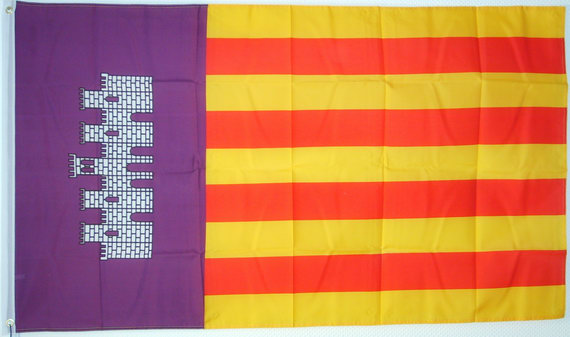 Bild von Flagge von Mallorca (Balearen)-Fahne Flagge von Mallorca (Balearen)-Flagge im Fahnenshop bestellen