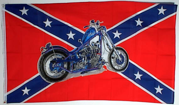 Bild von Flagge Südstaaten mit Motorrad-Fahne Flagge Südstaaten mit Motorrad-Flagge im Fahnenshop bestellen