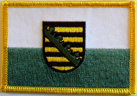Bild von Aufnäher Flagge Sachsen-Fahne Aufnäher Flagge Sachsen-Flagge im Fahnenshop bestellen