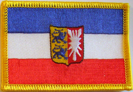Bild von Aufnäher Flagge Schleswig-Holstein-Fahne Aufnäher Flagge Schleswig-Holstein-Flagge im Fahnenshop bestellen