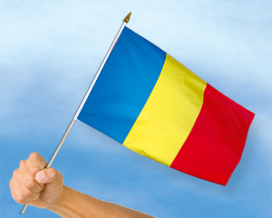 Bild von Stockflaggen Rumänien  (45 x 30 cm)-Fahne Stockflaggen Rumänien  (45 x 30 cm)-Flagge im Fahnenshop bestellen