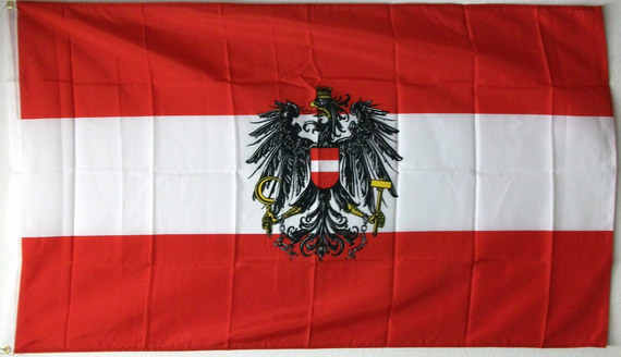 Flagge Österreich mit Adler