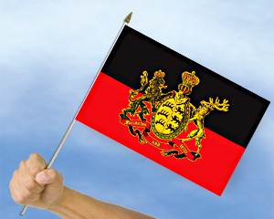 Bild von Stockflagge Königreich Württemberg  (45 x 30 cm)-Fahne Stockflagge Königreich Württemberg  (45 x 30 cm)-Flagge im Fahnenshop bestellen