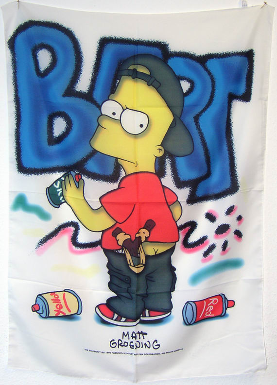 Bild von Poster: Simpsons  Motiv: Bart Graffiti-Fahne Poster: Simpsons  Motiv: Bart Graffiti-Flagge im Fahnenshop bestellen
