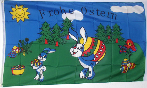 Bild von Frohe Ostern - Motiv 4-Fahne Frohe Ostern - Motiv 4-Flagge im Fahnenshop bestellen