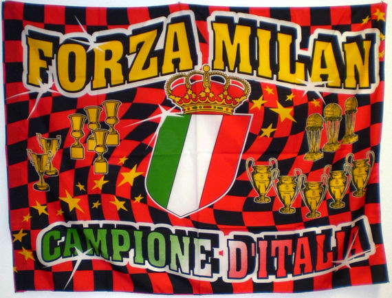 Bild von Poster: Forza Milan (130 x 95 cm)-Fahne Poster: Forza Milan (130 x 95 cm)-Flagge im Fahnenshop bestellen
