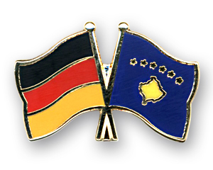 Bild von Freundschafts-Pin  Deutschland - Kosovo-Fahne Freundschafts-Pin  Deutschland - Kosovo-Flagge im Fahnenshop bestellen