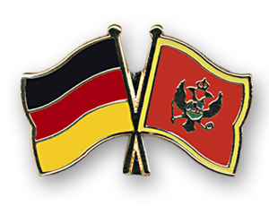 Bild von Freundschafts-Pin  Deutschland - Montenegro-Fahne Freundschafts-Pin  Deutschland - Montenegro-Flagge im Fahnenshop bestellen