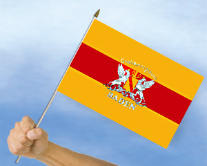 Bild von Stockflagge Großherzogtum Baden  (45 x 30 cm)-Fahne Stockflagge Großherzogtum Baden  (45 x 30 cm)-Flagge im Fahnenshop bestellen