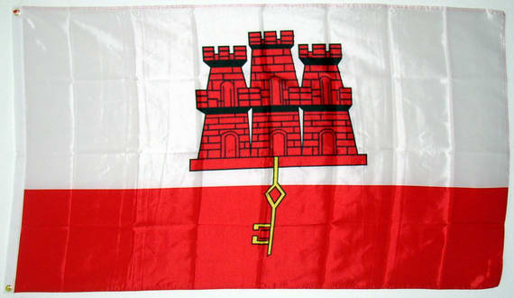Bild von Kolonialflagge Gibraltar-Fahne Kolonialflagge Gibraltar-Flagge im Fahnenshop bestellen