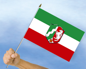 Stockflagge Fahne Flagge Düsseldorf 30 x 45 cm