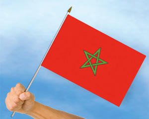 Bild von Stockflaggen Marokko  (45 x 30 cm)-Fahne Stockflaggen Marokko  (45 x 30 cm)-Flagge im Fahnenshop bestellen