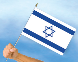 Bild von Stockflaggen Israel  (45 x 30 cm)-Fahne Stockflaggen Israel  (45 x 30 cm)-Flagge im Fahnenshop bestellen