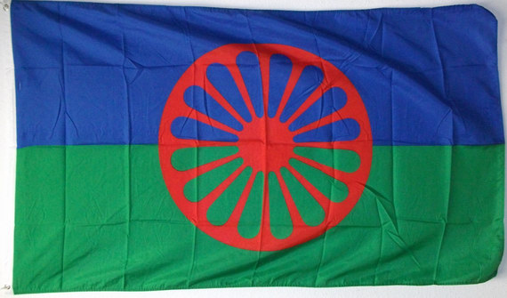 Bild von Flagge der Sinti und Roma-Fahne Flagge der Sinti und Roma-Flagge im Fahnenshop bestellen
