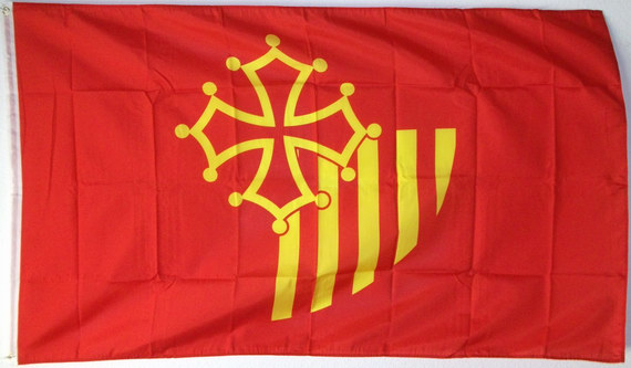 Bild von Flagge des Languedoc Rousillion-Fahne Flagge des Languedoc Rousillion-Flagge im Fahnenshop bestellen
