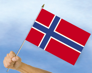 Bild von Stockflaggen Norwegen  (45 x 30 cm)-Fahne Stockflaggen Norwegen  (45 x 30 cm)-Flagge im Fahnenshop bestellen