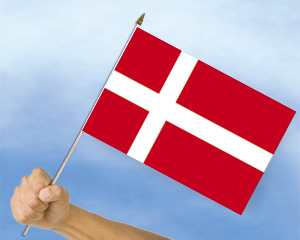 Bild von Stockflaggen Dänemark  (45 x 30 cm)-Fahne Stockflaggen Dänemark  (45 x 30 cm)-Flagge im Fahnenshop bestellen
