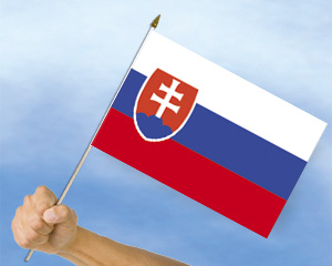 Bild von Stockflaggen Slowakei  (45 x 30 cm)-Fahne Stockflaggen Slowakei  (45 x 30 cm)-Flagge im Fahnenshop bestellen