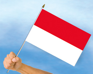 Bild von Stockflaggen Indonesien  (45 x 30 cm)-Fahne Stockflaggen Indonesien  (45 x 30 cm)-Flagge im Fahnenshop bestellen
