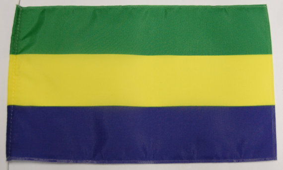 Bild von Tisch-Flagge Gabun-Fahne Tisch-Flagge Gabun-Flagge im Fahnenshop bestellen