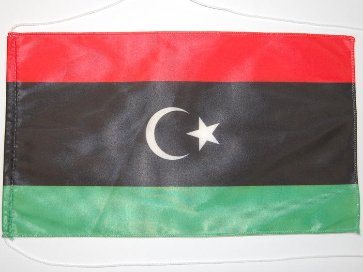 Bild von Tisch-Flagge Libyen-Fahne Tisch-Flagge Libyen-Flagge im Fahnenshop bestellen