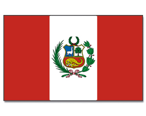 Bild von Flagge Peru mit Wappen-Fahne Peru mit Wappen-Flagge im Fahnenshop bestellen