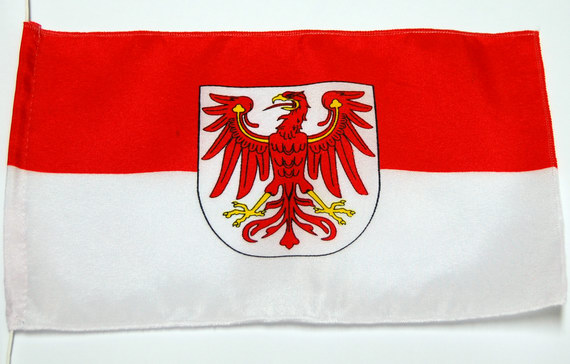 Bild von Tisch-Flagge Brandenburg-Fahne Tisch-Flagge Brandenburg-Flagge im Fahnenshop bestellen