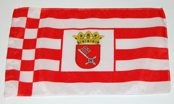 U24 Tischflagge Bremen 10x15 Cm - Tischfahne Mit Schwarzem Sockel
