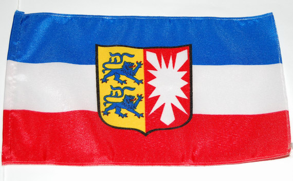 Bild von Tisch-Flagge Schleswig-Holstein-Fahne Tisch-Flagge Schleswig-Holstein-Flagge im Fahnenshop bestellen