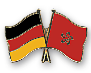 Bild von Freundschafts-Pin  Deutschland - Hong Kong-Fahne Freundschafts-Pin  Deutschland - Hong Kong-Flagge im Fahnenshop bestellen